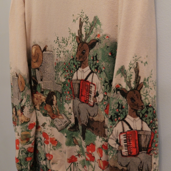 Men's Beige Light Sweater with Nature Print - Picture 5 of 5